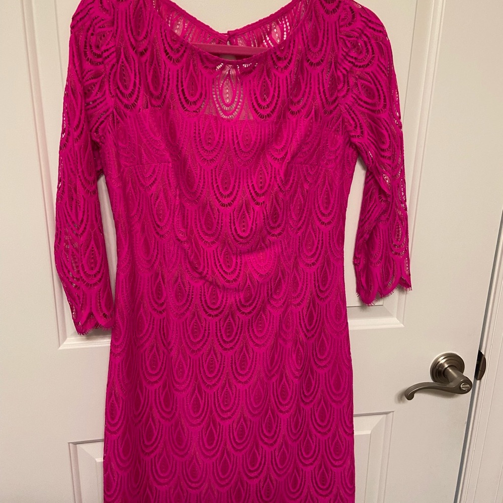 Size 10 Lilly Pulitzer Dress, 3/4 sleeve, pink